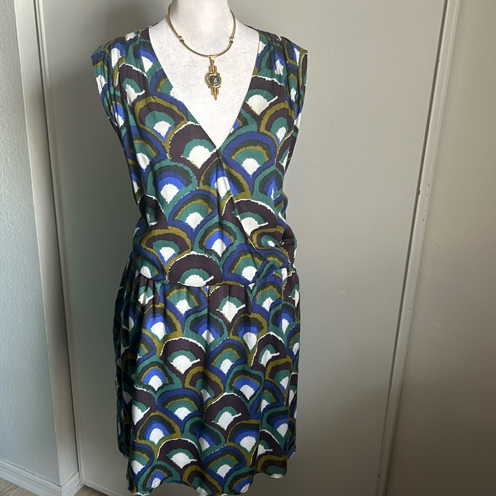 Boden Women’s Plus Size Sleeveless Surplice V-Neck Retro Multicolor Print